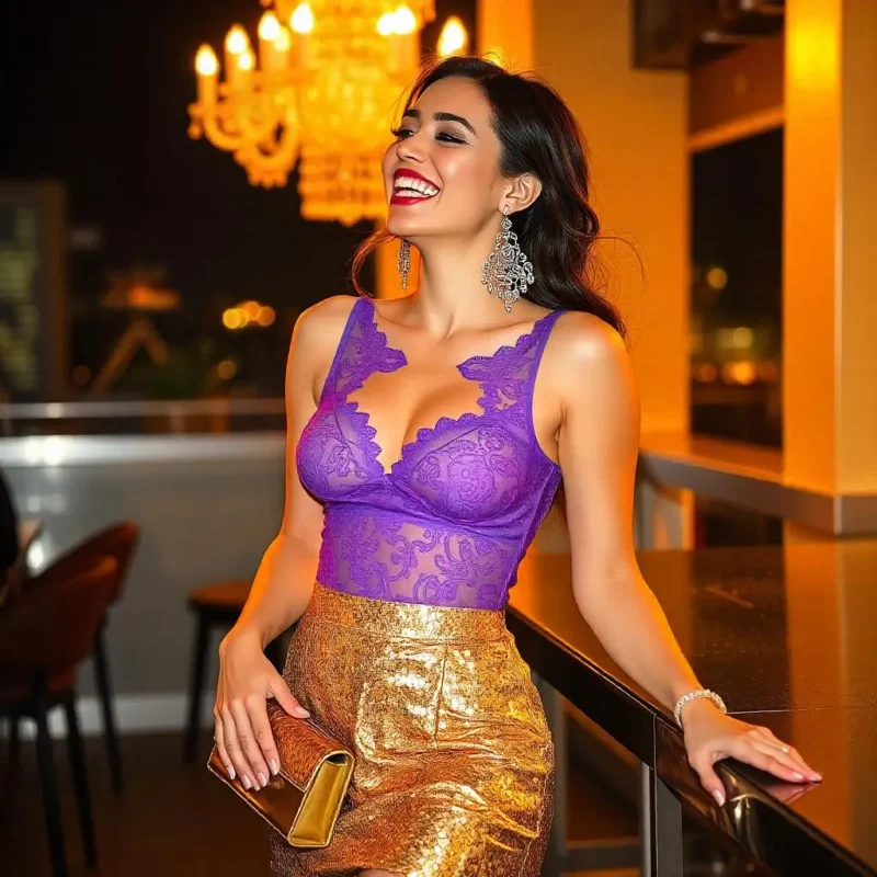Flirty Lace Bodysuit with Mini Skirt